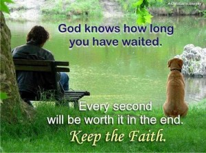 man and dog in park - keep the faith